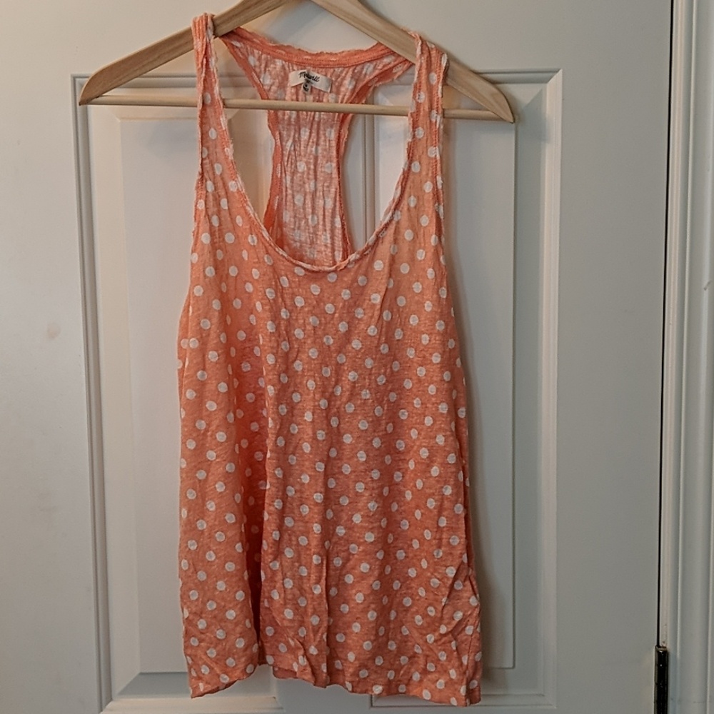 Madewell linen polka dot tank